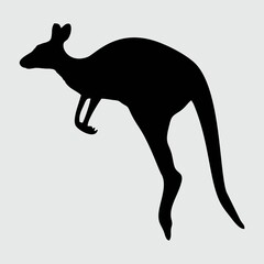 Kangaroo Silhouette, Kangaroo Isolated On White Background