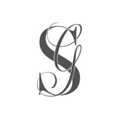 sg, gs, monogram logo. Calligraphic signature icon. Wedding Logo Monogram. modern monogram symbol. Couples logo for wedding