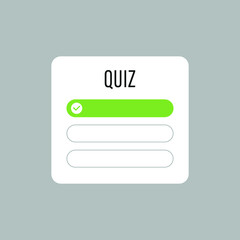 Quiz social media instagram sticker, template icon, user interface question button stories social media design, vector illustration