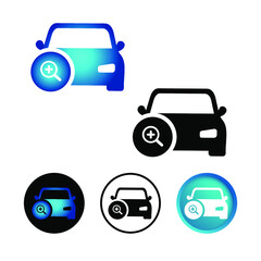 Naklejka premium Abstract Car Search Icon Set