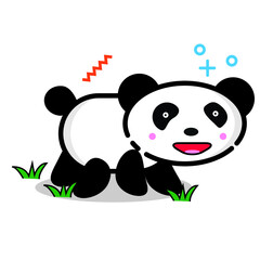 Panda Animal Icon Art,animal, art, background, bear, black, cartoon, character, cheerful, child, cute, design, drawing, fun, funny, graphic, happy, illustration, isolated, mammal, nature, panda, vecto