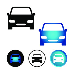 Abstract Front Car Icon Set