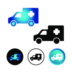 Abstract Hospital Ambulance Icon Set