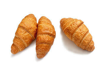 Croissants for breakfast. Top view