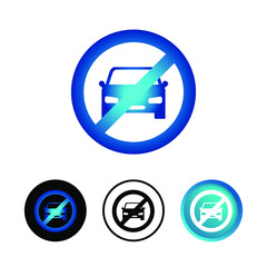 Abstract Stop Car Icon Set