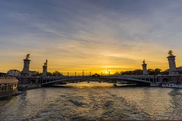 Papier Peint photo autocollant Pont Alexandre III Alexander III bridge in Paris over Sena river