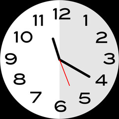 20 minutes past 11 o'clock analog clock icon