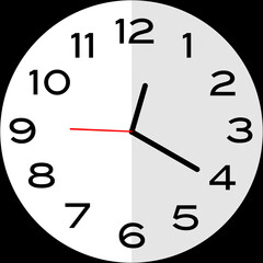 20 minutes past 12 o'clock analog clock icon