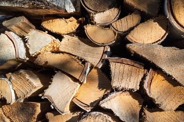 Stack of firewood for the fireplace