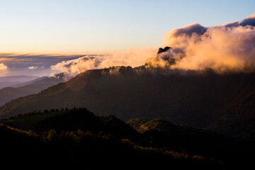 Autumn sunrise in Puigsacalm peak, La Garrotxa, Spain