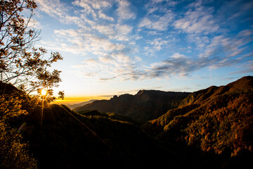 Autumn sunrise in Puigsacalm peak, La Garrotxa, Spain