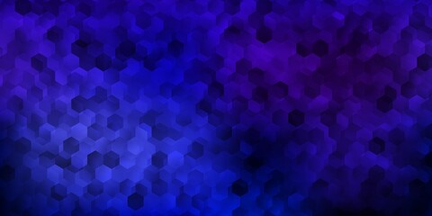 Dark pink, blue vector layout with shapes of hexagons.