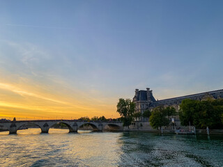 Fototapeta na wymiar View from the Seine River in Paris