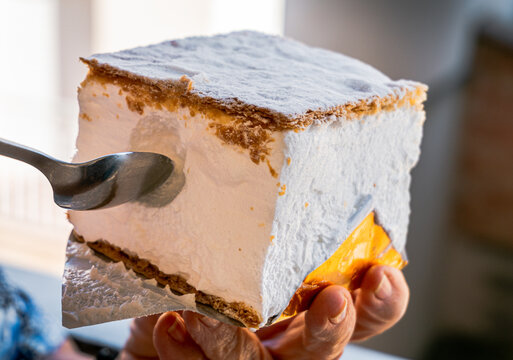 Tablespoons of meringue pie, with biscuit topping.