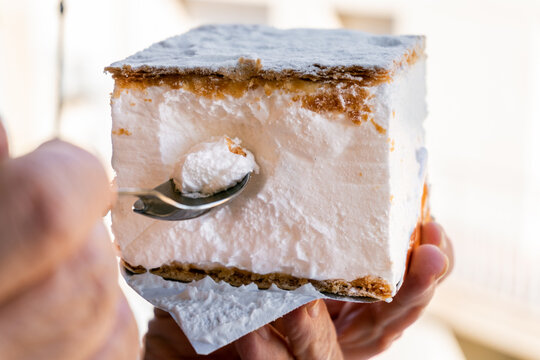 Tablespoons of meringue pie, with biscuit topping.