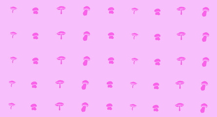 Różowe tło z grzybami. © Hanna