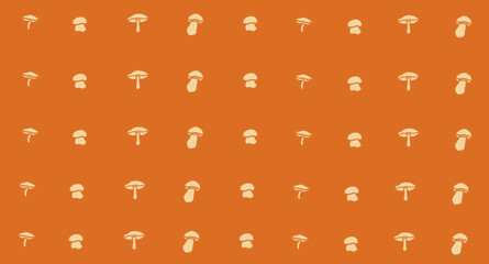 Pomarańczowe tło w grzyby. © Hanna