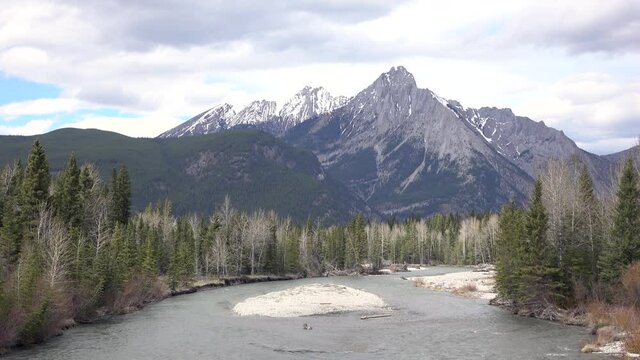 rocky mountains on a sunny day