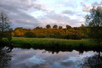 Twilight along the River Wey in Guildford, Surrey, UK
