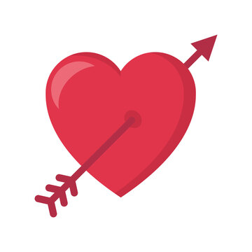 Amour Symbol with Heart and Arrow Icon. Vector illustration.