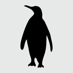 Penguin Silhouette, Penguin Isolated On White Background