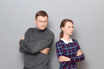 Portrait of couple after quarrel, relationship concept