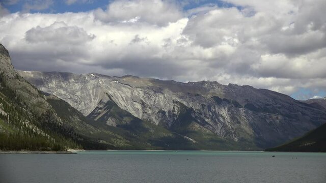 the rocky mountains on a spring day 