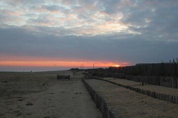 Ganivelles coucher du soleil