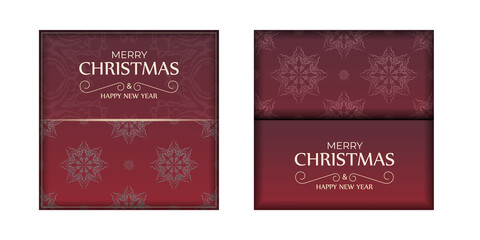 Red Color Merry Christmas Flyer Template with Vintage Ornament