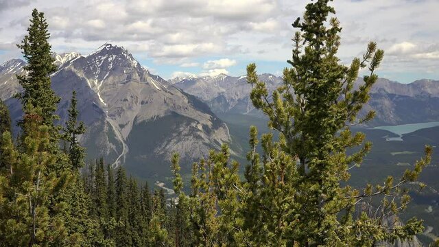 the rocky mountains on a spring day 