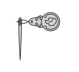 糸通しのやり方のイラスト