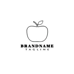 simple apple fruit logo icon design template vector illustration