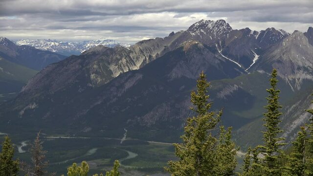 the rocky mountains on a spring day