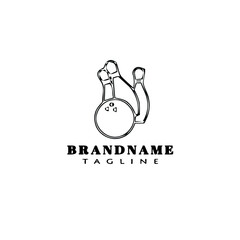 bowling cartoon logo icon design template black flat illustration