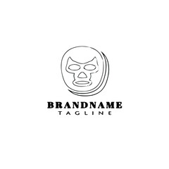 boxer head character cartoon logo icon design template black vector illustration