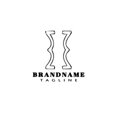 brackets cartoon logo icon design template black isolated vector illustration