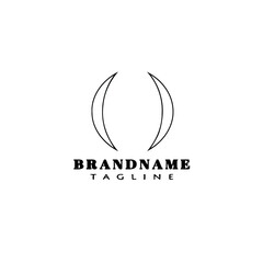 brackets cartoon logo icon creative template black isolated vector illustration