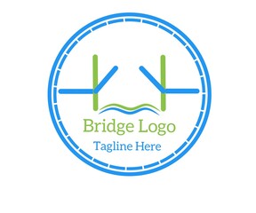 Bridge logo, modern architecture, bridge building design, simple bridge design.