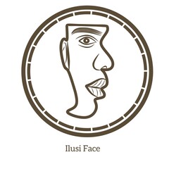 Human face illusion logo, Human face illusion design.
