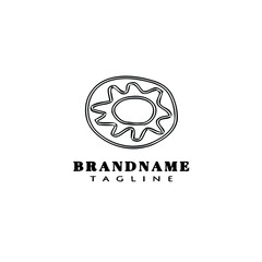 simple bread cartoon logo icon design template vector illustration