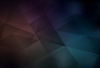 Dark Blue, Red vector shining triangular layout.