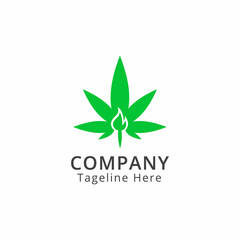 Fire Cannabis Logo Template