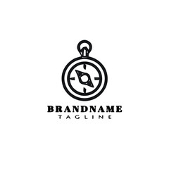 compass logo icon design template black isolated illustration