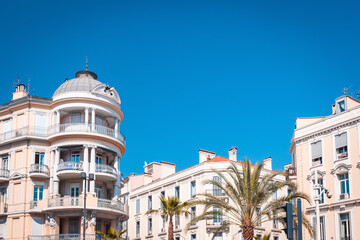 Elegant architecture in style Art Nouveau in Cannes on boulevard Carnot - 459311588
