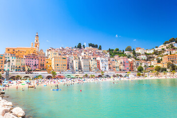 Fototapeta premium Menton, mediterranean sea on côte d'azur in France