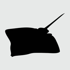 Stingray Silhouette, Stingray Isolated On White Background