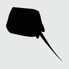 Stingray Silhouette, Stingray Isolated On White Background