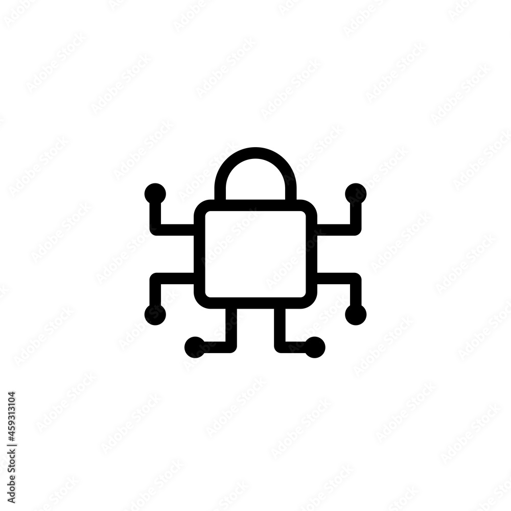 Fototapete Network security icon cyber secure acess single icon graphic design vector