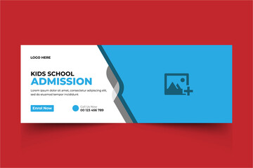 School Admission Cover and Web Banner Template, ads, banner social banner template design Back to School Social Media Cover Template