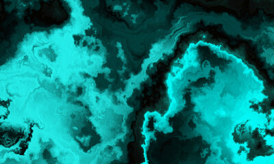 Abstract marble background in turquoise and black colors